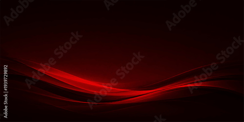 A dynamic red abstract background featuring a futuristic wave pattern with flowing lines and energetic light curves for a modern wallpaper design