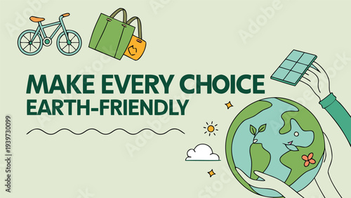 Make Every Choice Earth Friendly Vector Illustration