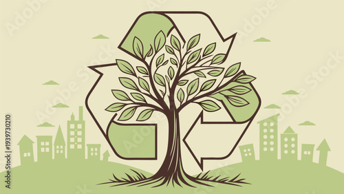 Reduce Waste Restore Nature Vector Illustration