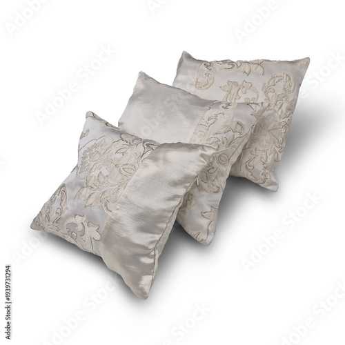 set of decorative pillows on a white background