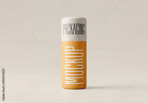 Cosmetic Cream Tube Packaging Mockup with Editable Background