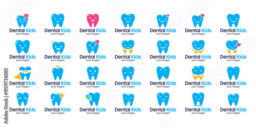 Clean dental logo collection suitable for dentists, clinics, and healthcare companies