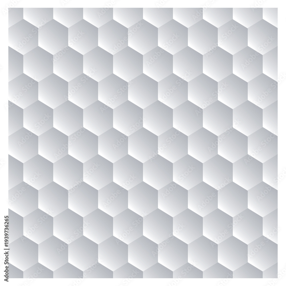 Fototapeta premium Gray hexagonal pattern with white background and gray hexagons transparent background