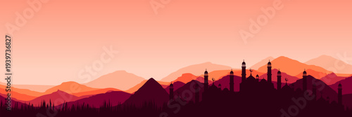 Minimalist Muslim festive backdrop for corporate email header and seasonal web landing page