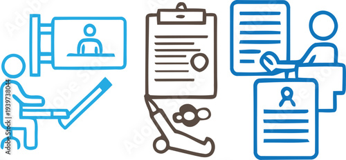 Healthcare and medical documentation icons