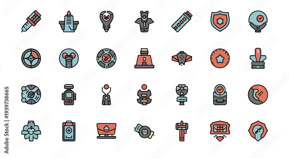 Obraz premium Collection of Various Modern Flat Icons.