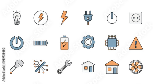 Collection of Various Technical Icons and Symbols 4.