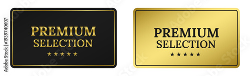 Elegant premium selection cards in gold and black for luxury quality and exclusive designs