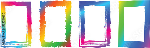 Colorful Aura Glow Frames Collection. Gradient Vector Shapes for Party Graphics, Festival Designs, and Creative Background Artwork. Symbolizing Fun, Vibrancy, Dynamic Celebration