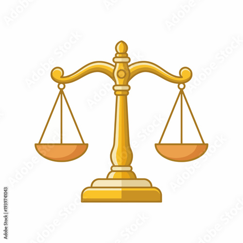 A beautiful set of gold scales symbolizes the concept of justice, balance, and fairness, showcasing their importance in legal systems and ethical considerations.