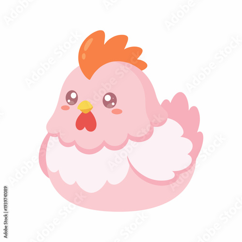 A colorful and adorable cartoon chicken character with expressive features, bringing joy and playfulness, perfect for children's content and creative projects that require cheerful imagery.