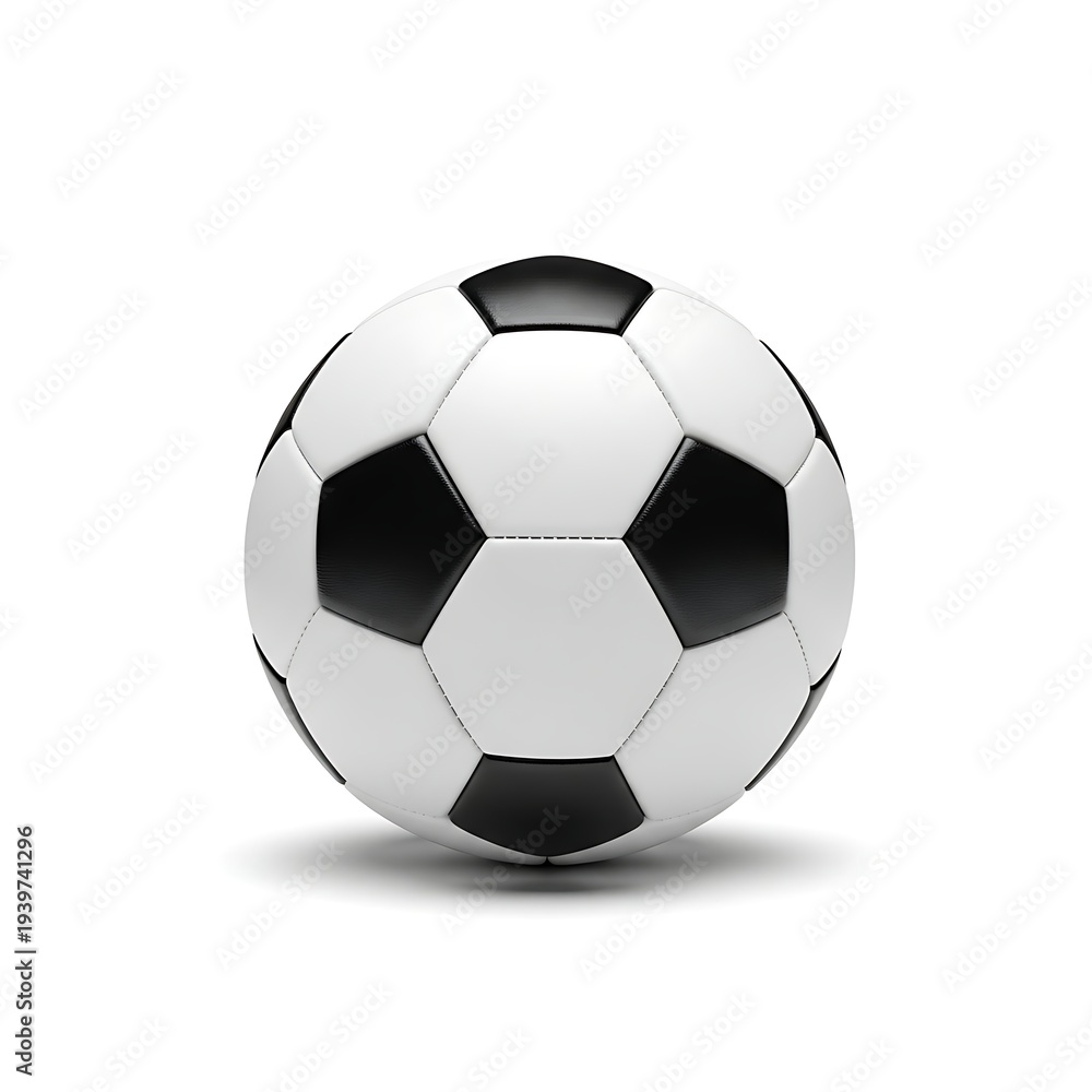 Fototapeta premium A soccer ball sitting on a white surface