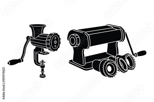 Meat Grinder and Pasta Maker Machine Icons