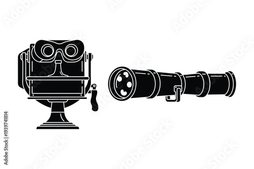 Vintage Binoculars and Telescope Icons