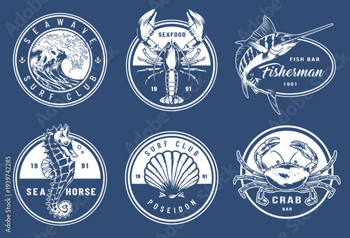 Nautical design with sea life