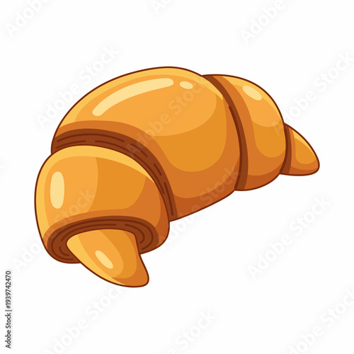 This mouth-watering illustration showcases a golden croissant, symbolizing comfort and warmth, making it a delightful visual representation for culinary enthusiasts and bakeries.