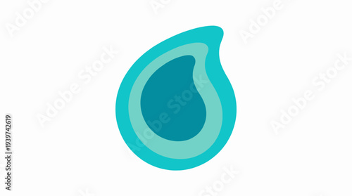 This image features a modern, abstract teal shape which can be used for various design projects, suggesting fluidity and creativity in a minimalistic way.
