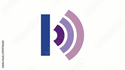 This image displays a modern broadcasting icon representing sound waves, ideal for showcasing communication, digital media, and modern technology concepts.
