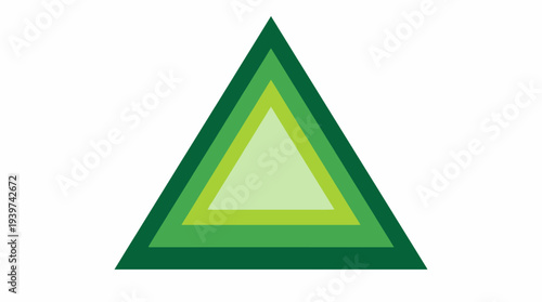 An abstract design featuring layered green triangles, symbolizing depth, growth, and harmony in nature, presented with a clean and minimalistic artistic style.