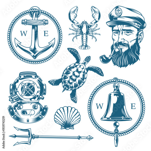 Nautical-themed artwork design
