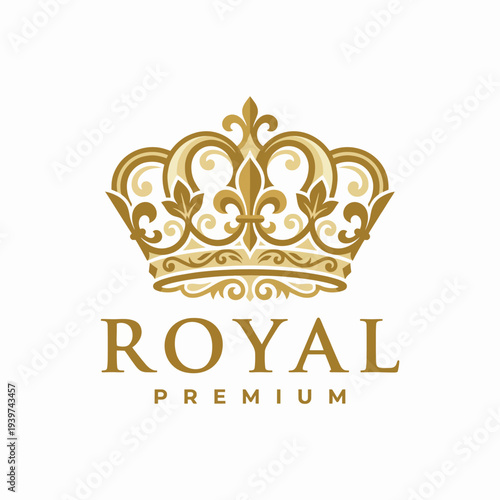 An elegant gold crown logo symbolizes luxury and premium quality, suitable for brands that signify excellence, sophistication, and high-end products.