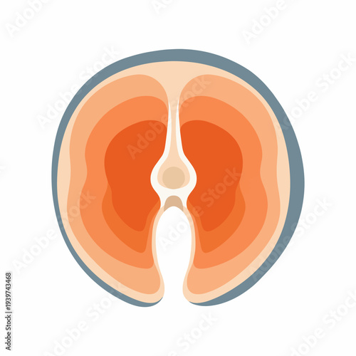 This image showcases a stylized representation of salmon fillet sections, highlighting its texture and color, ideal for culinary and health-related use.