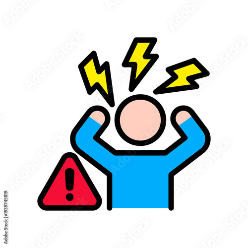 Panic Attack lineal color icon