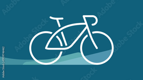 This image features a minimalistic, artistic outline of a bicycle set against a calming background, representing freedom and eco-friendly transportation.