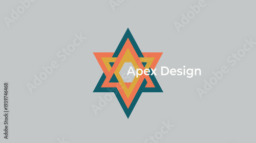 This is a modern geometric design featuring a colorful star shape that symbolizes creativity and innovation suitable for branding and design purposes.