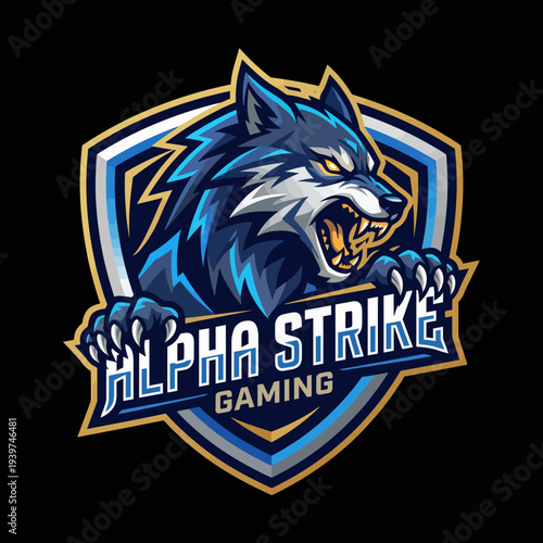 This logo showcases a fierce wolf illustration in a vibrant color scheme, symbolizing strength and competitiveness in the gaming world.