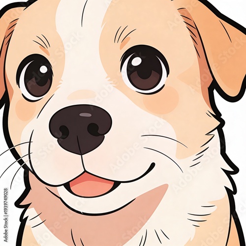 illustration of a puppy face on white background