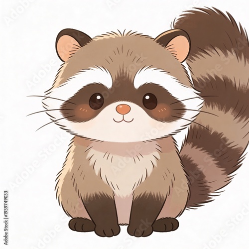 illustration of a racoon on white background