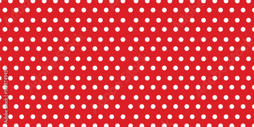 Classic white and red dot pattern, colored background - vector abstract background.