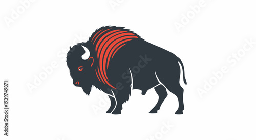 American Bison with Red Stripe.
