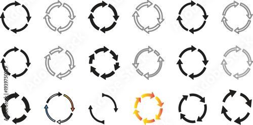 A collection of various directional arrows on a black background