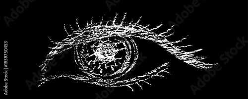 Hand drawn crayon eye icon