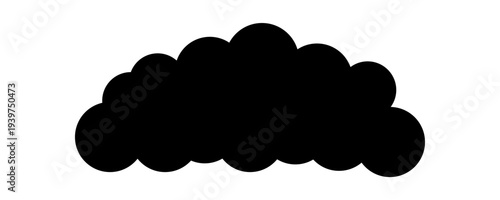 Black cloud icon, weather symbol