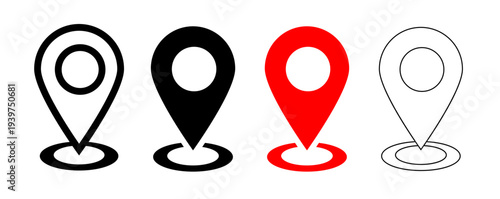 Pin map icon, point marker