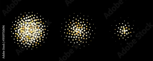 Gold star confetti background, golden sparkle pattern
