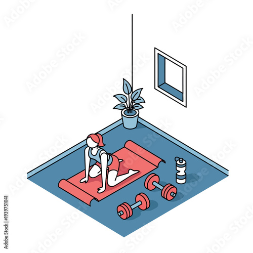 Woman Practicing Yoga in a Serene Home Environment.