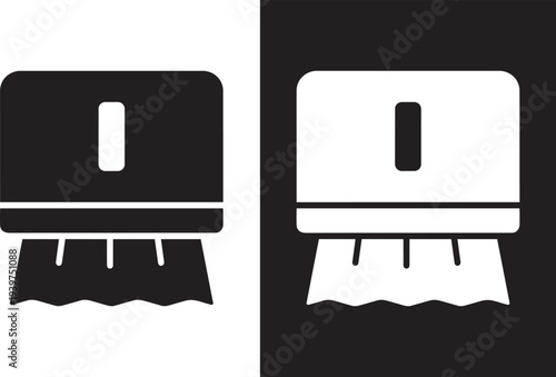 Tissues Dispenser: This picture is a conceptual presentation of tissue dispensers, highlighting its shape and functionality with contrasting color blocks. 