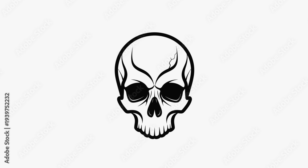 Fototapeta premium skull icon black and white