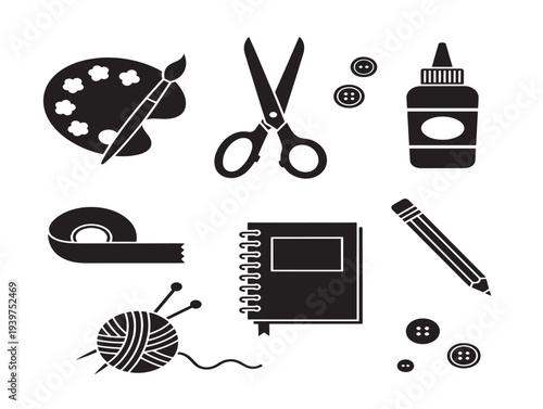 Creative art studio tools and supplies