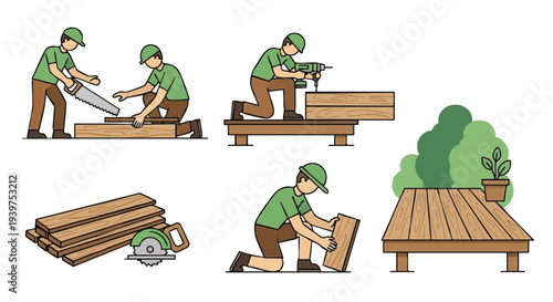 wooden bench construction steps.