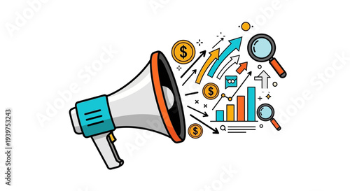 business growth marketing megaphone