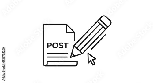 Posting message with pencil cursor icon.