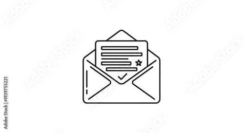 Simple line icon of email message.