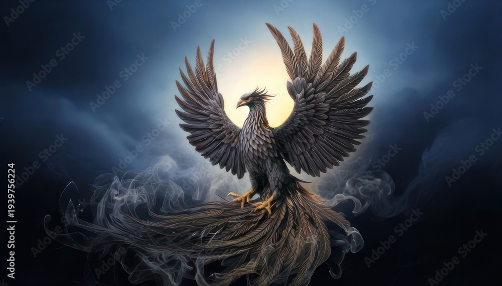 Fototapeta premium Majestic Phoenix Rising - A Symbol of Rebirth and Transformation.