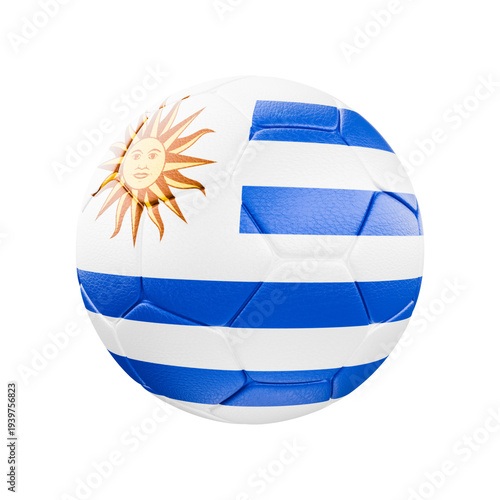Obraz na płótnie Uruguay Flag Soccer Ball – Football 3D Render Isolated