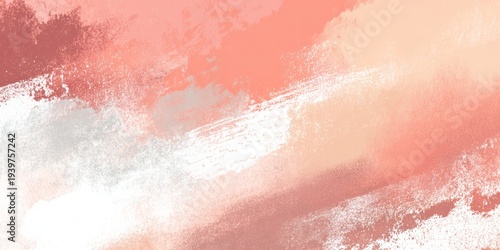 Diagonal streaks of warm coral and muted pink paint create an abstract background texture.